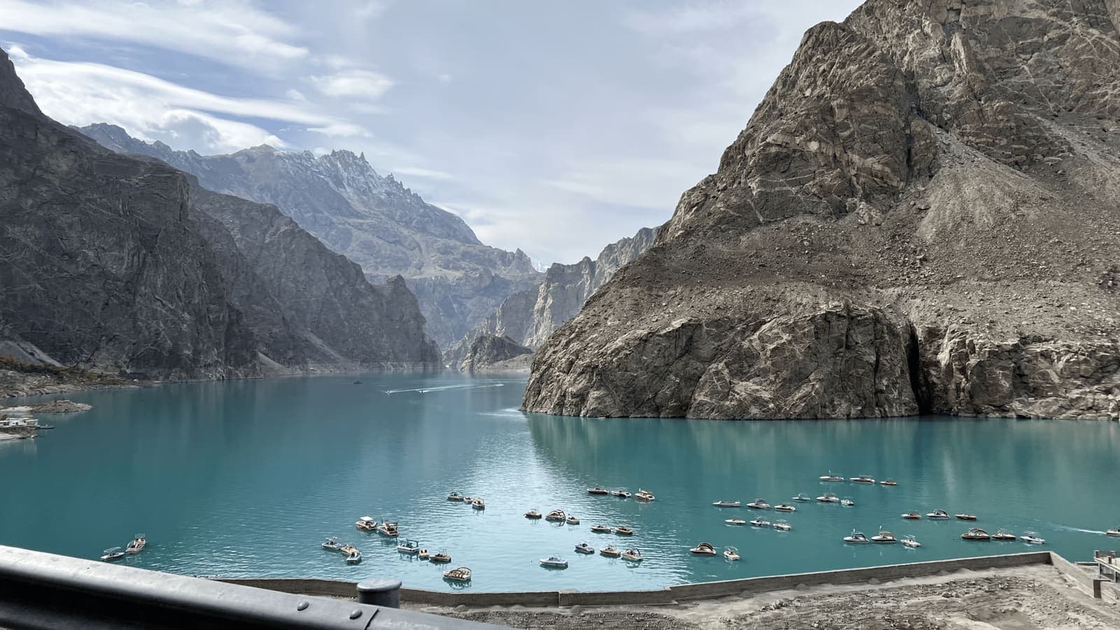 Attabad Lake in Hunza with autumn colours